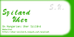szilard uher business card